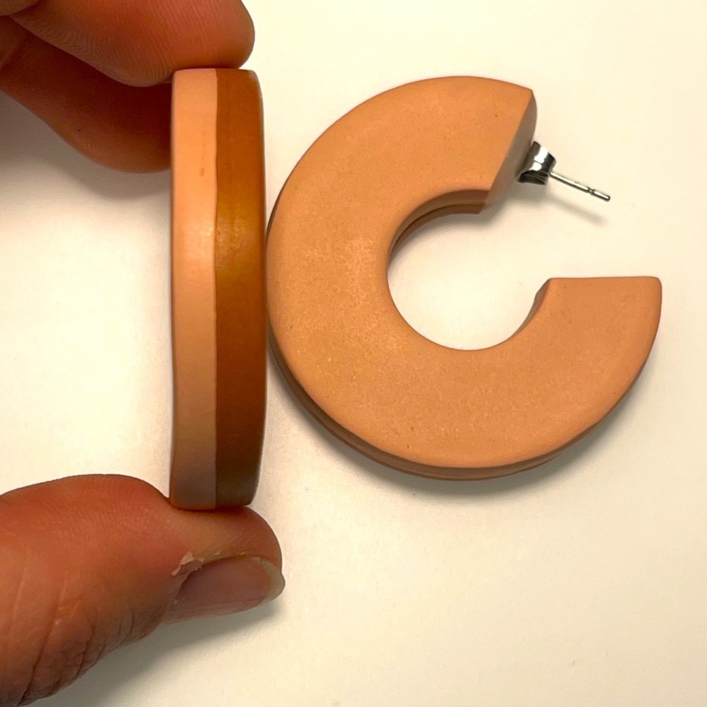 Dual color polymer clay hoops